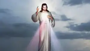 Isus s ruku podignutom u blagoslovu, simbol milosrđa i vjere u Božju ljubav.